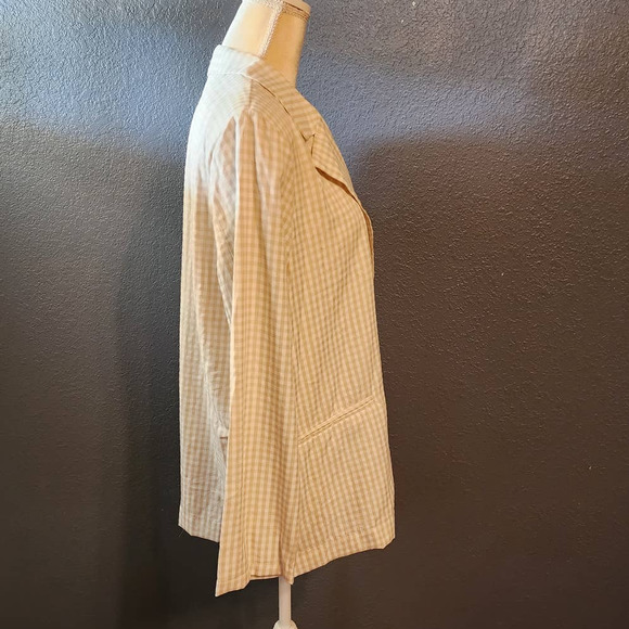 Cyrus Women's Taupe 2 Button Front Closure Gingham Blazer Size xl - Picture 11 of 15
